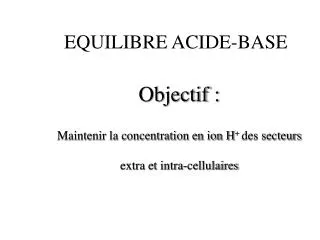 equilibre acide base