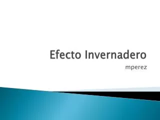 efecto invernadero