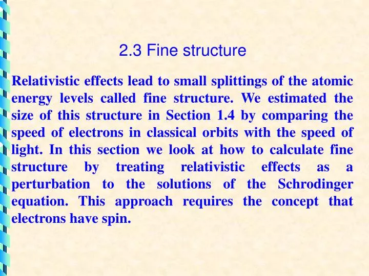 2 3 fine structure