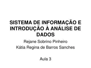 sistema de informa o e introdu o an lise de dados