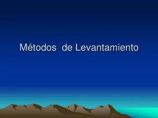 m todos de levantamiento