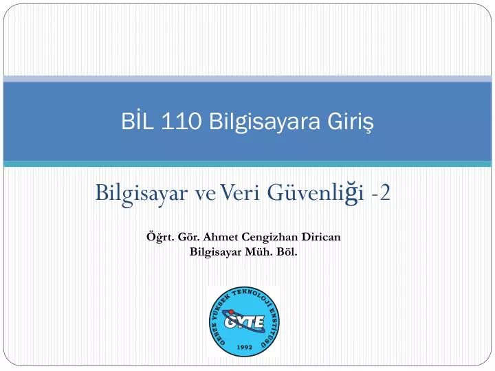 b l 110 bilgisayara giri