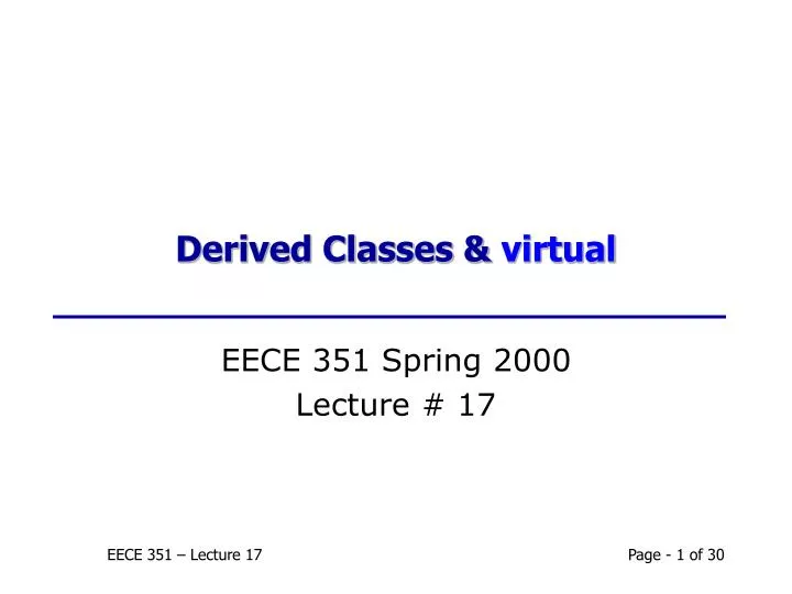 derived classes virtual