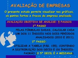 avalia o de empresas