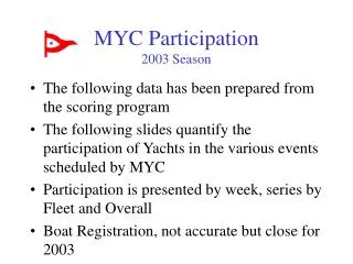 MYC Participation 2003 Season