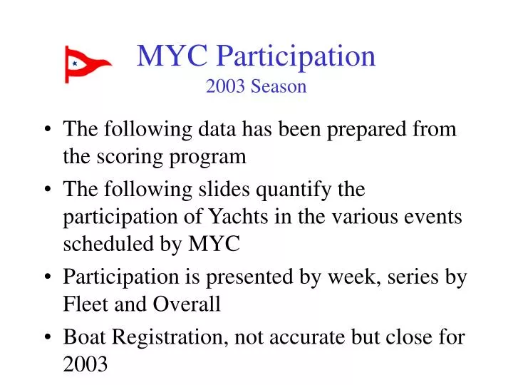myc participation 2003 season