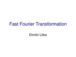 fast fourier transformation