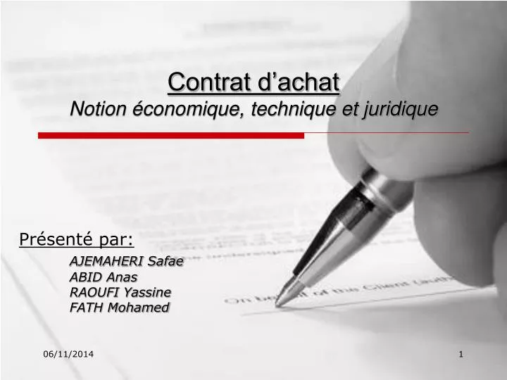 contrat d achat notion conomique technique et juridique