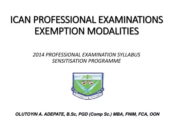 ican professional examinations exemption modalities