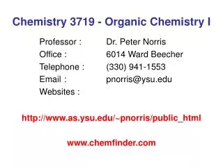 Chemistry 3719 - Organic Chemistry I