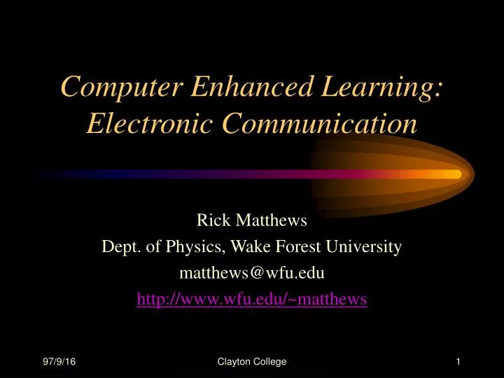 computer enhanced learning electronic communication