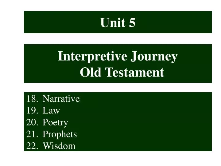 interpretive journey old testament