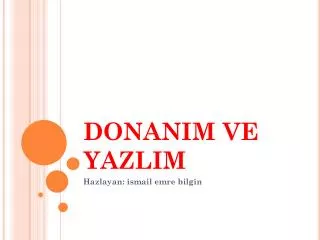 donanim ve yazlim