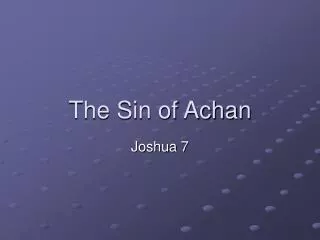 The Sin of Achan