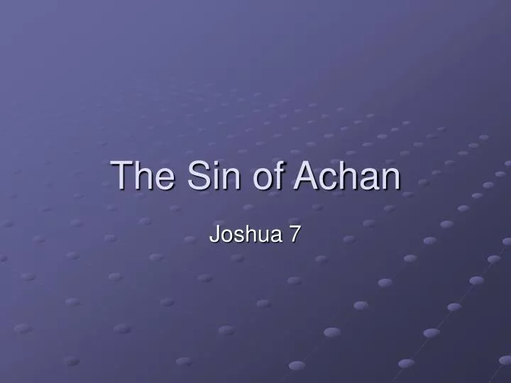 the sin of achan