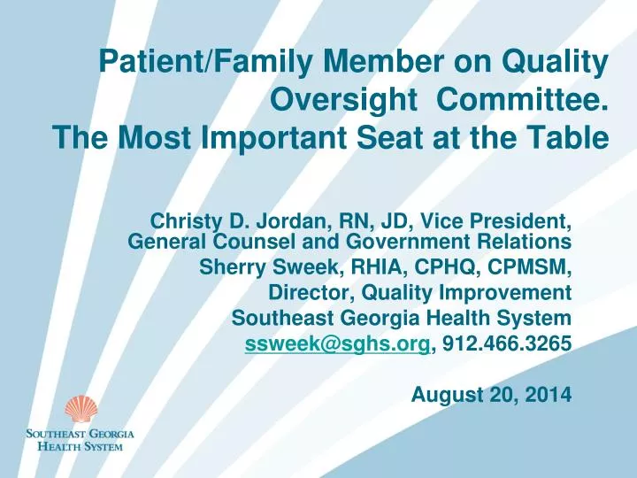patient family member on quality oversight committee the most important seat at the table