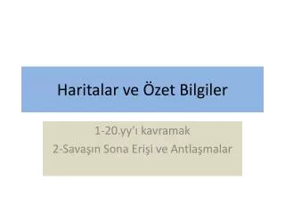 haritalar ve zet bilgiler