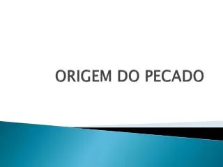 origem do pecado