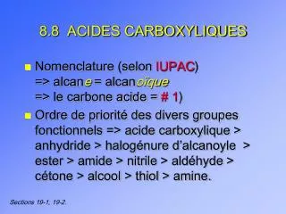 8 8 acides carboxyliques
