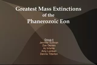 Greatest Mass Extinctions of the Phanerozoic Eon