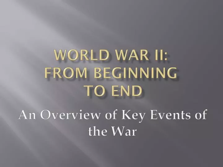 world war ii from beginning to end