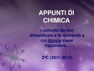 appunti di chimica