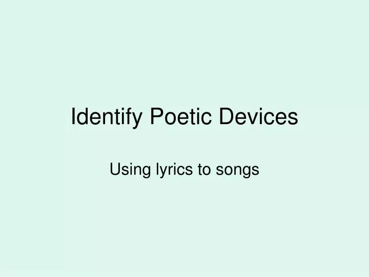 identify poetic devices