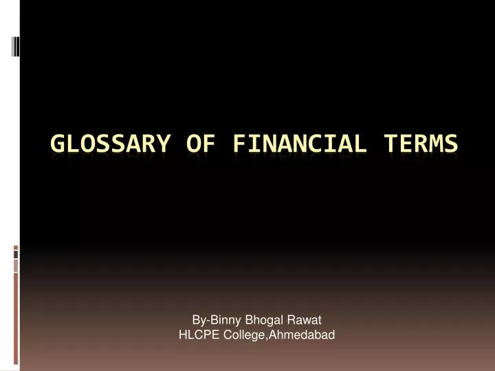 glossary of financial terms