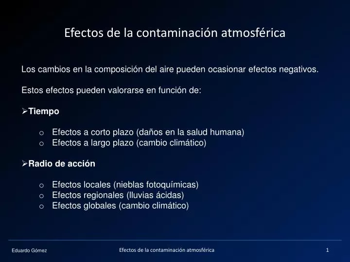 efectos de la contaminaci n atmosf rica