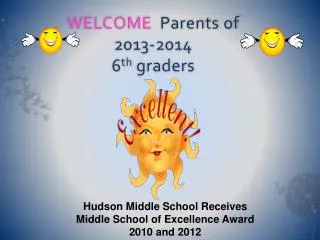 WELCOME Parents of 2013-2014 6 th graders