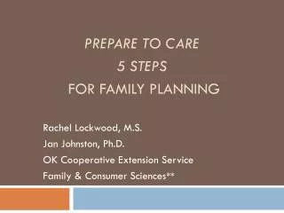Prepare To Care 5 Steps For Family Planning