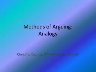 Methods of Arguing: Analogy