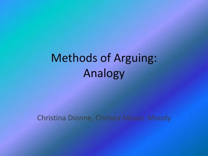 methods of arguing analogy