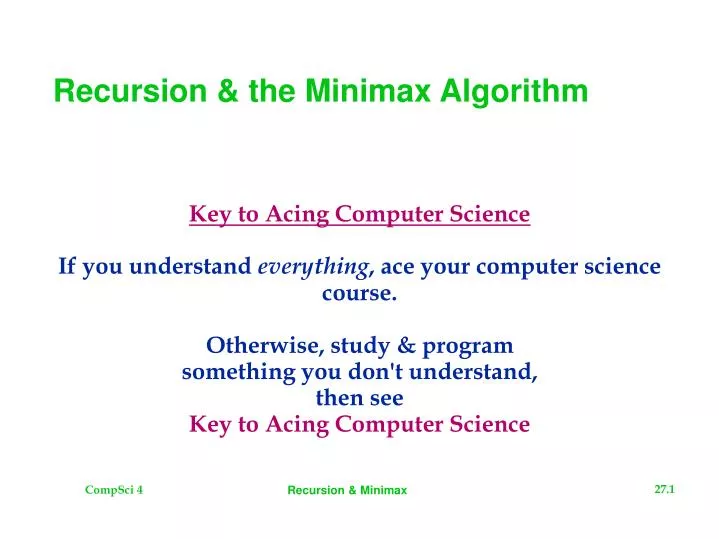 recursion the minimax algorithm