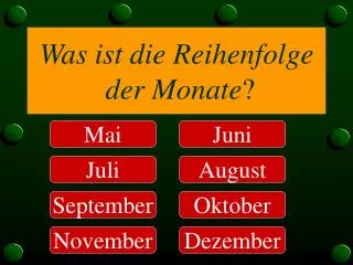was ist die reihenfolge der monate