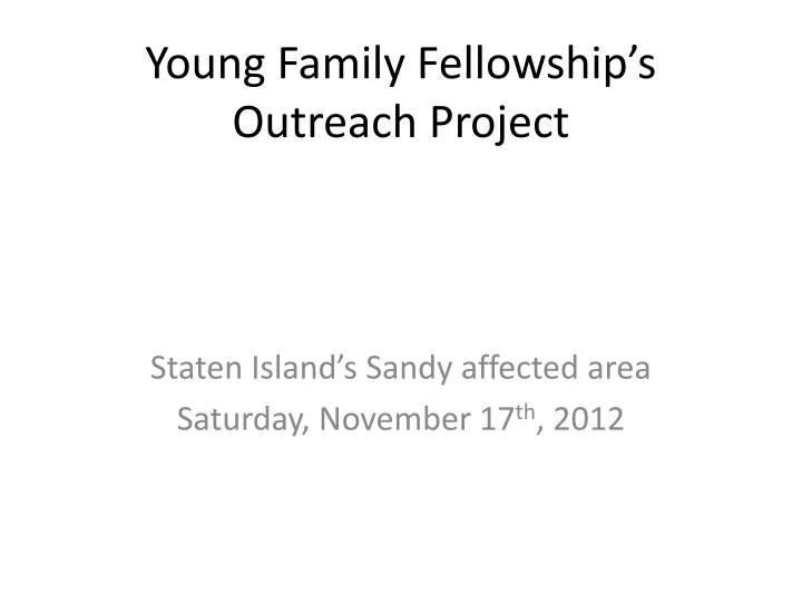 young family fellowship s outreach project