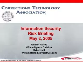 Information Security Risk Briefing May 2, 2005