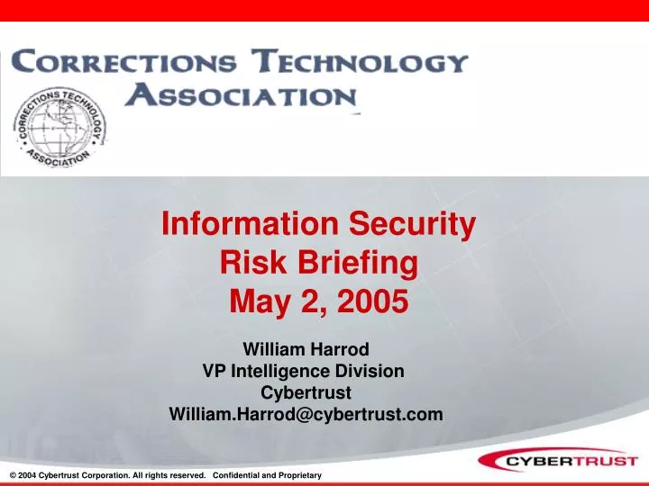 information security risk briefing may 2 2005
