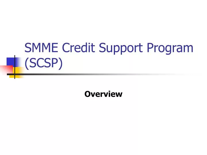 smme credit support program scsp