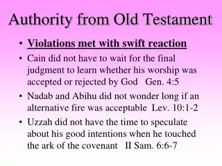 Authority from Old Testament