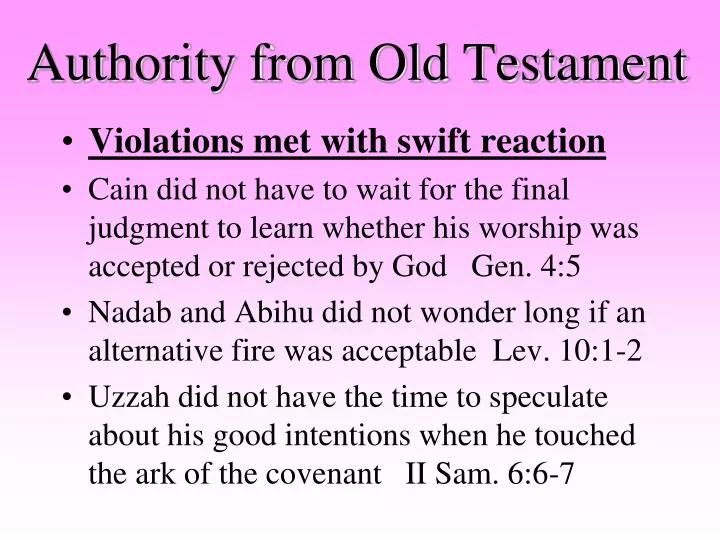authority from old testament