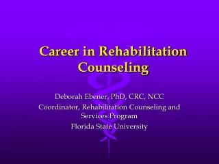 Career in Rehabilitation Counseling