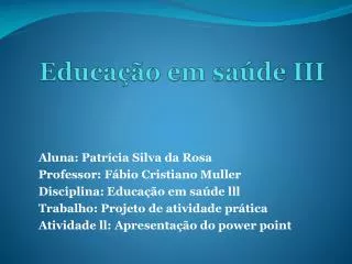 educa o em sa de iii