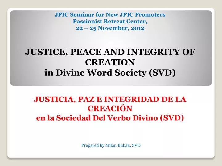 justice peace and integrity of creation in divine word society svd
