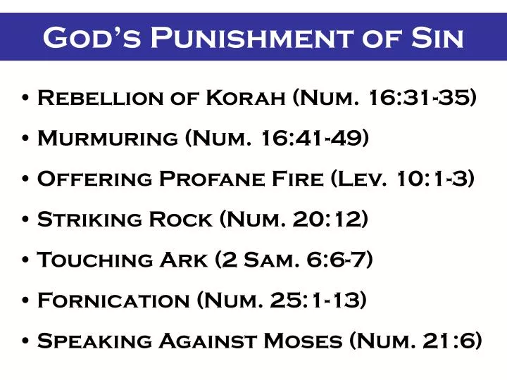 god s punishment of sin