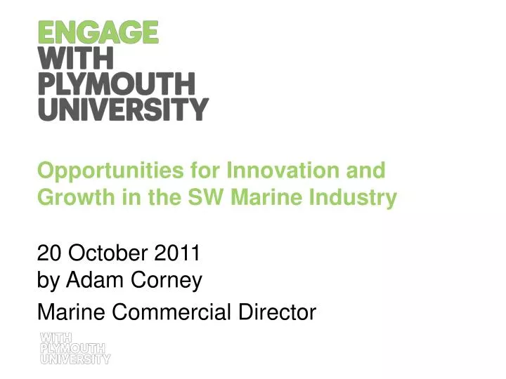 opportunities for innovation and growth in the sw marine industry