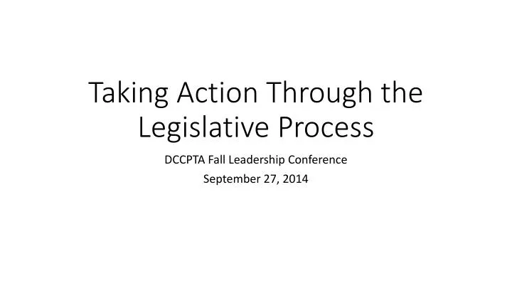 taking action through the legislative process