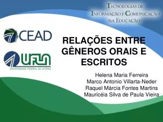 rela es entre g neros orais e escritos