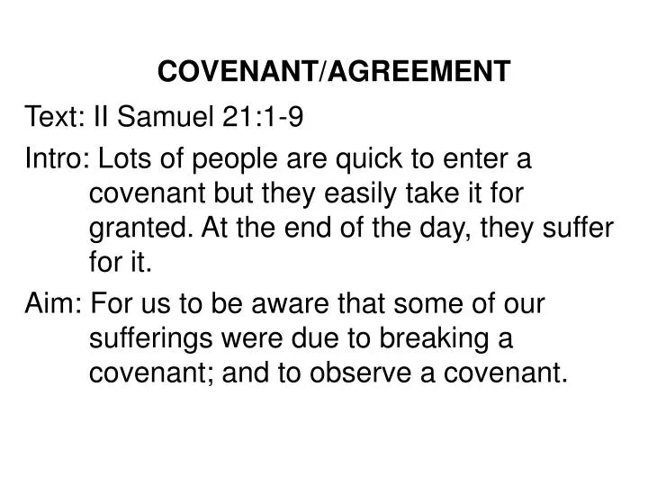covenant agreement
