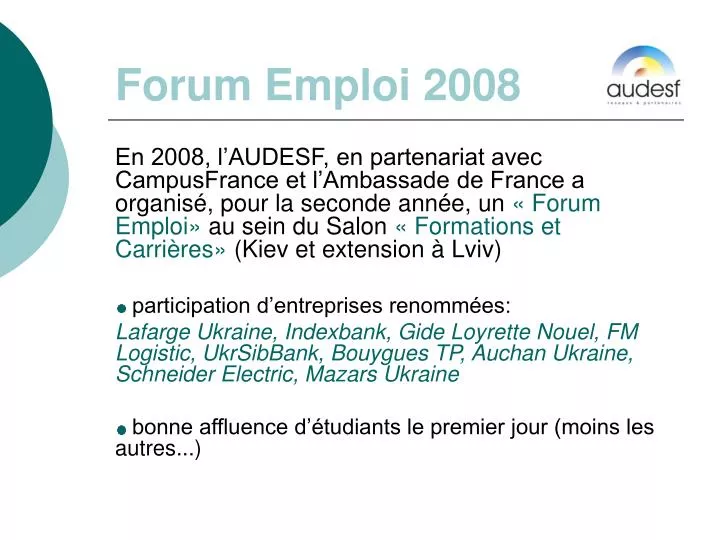 forum emploi 2008